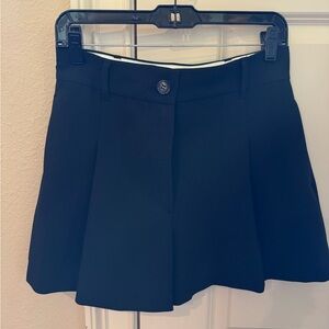 Zara Black High wasted pleated shorts